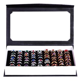 Foto 2 | Ring Box Huoguo Estuche De Almacenamiento De Joyas De Terciopelo Con 72 Ranuras - Venta Internacional.