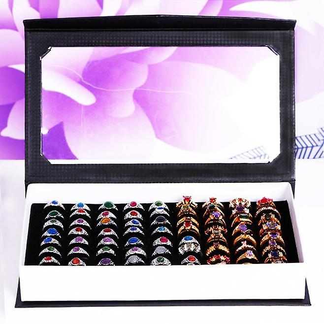 Foto 4 pulgar | Ring Box Huoguo Estuche De Almacenamiento De Joyas De Terciopelo Con 72 Ranuras - Venta Internacional.