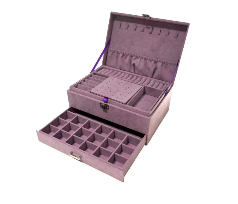 Foto 4 pulgar | Estuche Caja Joyería Multifuncional Grand Capacidad Morado