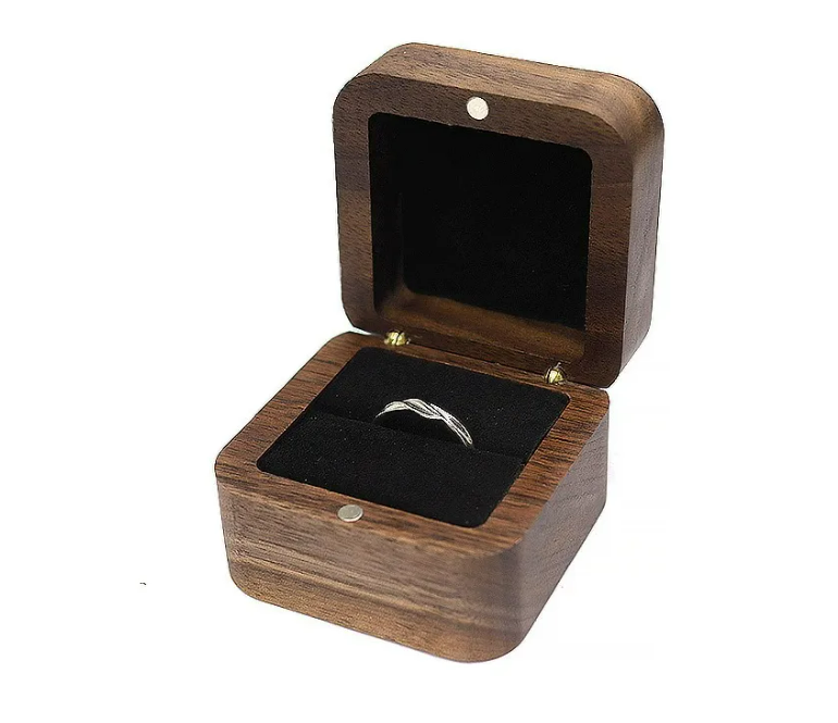 Foto 1 | Caja De Madera Alhajero Para Anillos De Boda Y Compromiso