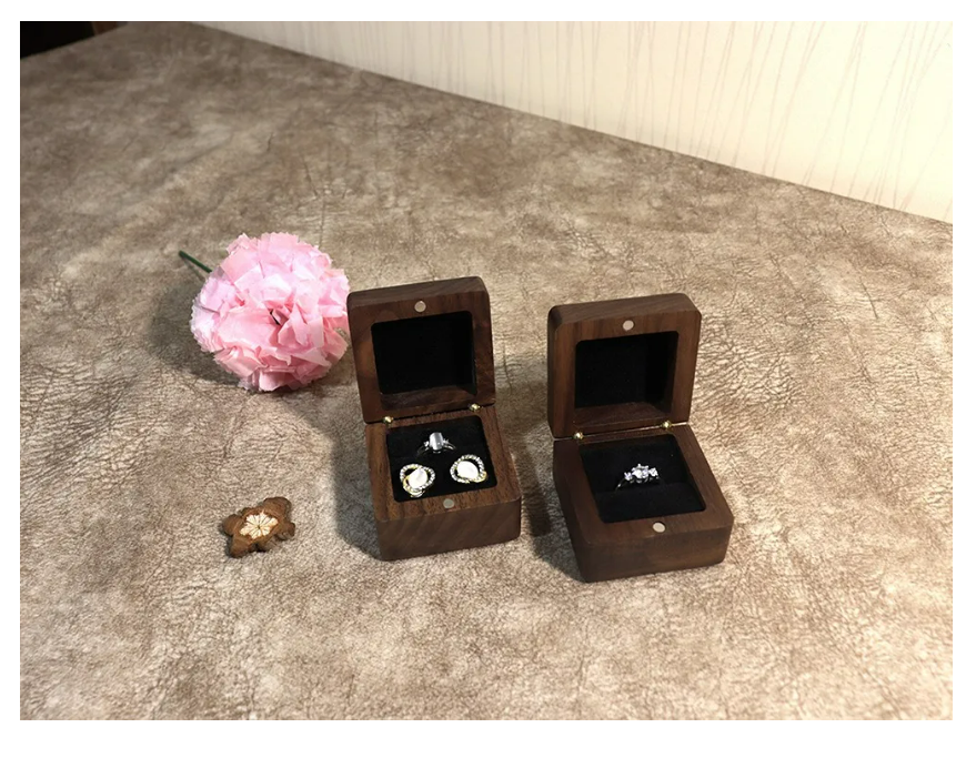 Foto 2 | Caja De Madera Alhajero Para Anillos De Boda Y Compromiso