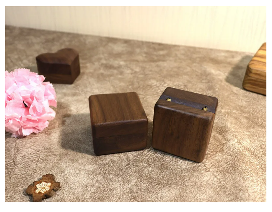 Foto 3 | Caja De Madera Alhajero Para Anillos De Boda Y Compromiso