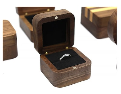 Foto 4 | Caja De Madera Alhajero Para Anillos De Boda Y Compromiso