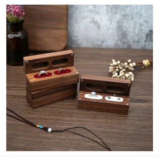 Foto 4 | Caja De Madera Nogal Para Un Anillos De Boda O Compromiso