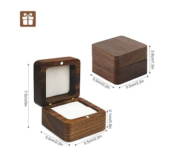 Foto 2 | Caja De Madera Nogal Para Un Anillos De Boda O Compromiso
