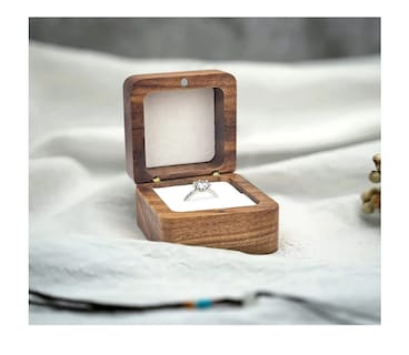 Foto 3 | Caja De Madera Nogal Para Un Anillos De Boda O Compromiso
