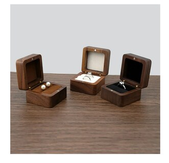 Foto 4 | Caja De Madera Nogal Para Un Anillos De Boda O Compromiso