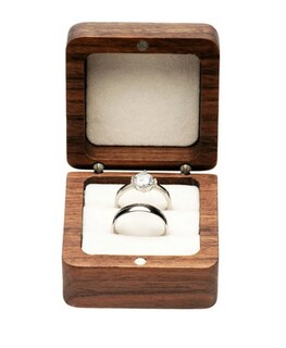 Foto 2 | Caja De Madera Nogal Para Dos Anillos De Boda O Compromiso