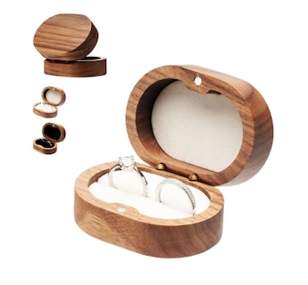 Foto 1 | Caja De Madera Nogal Para Un Anillos De Boda O Compromiso