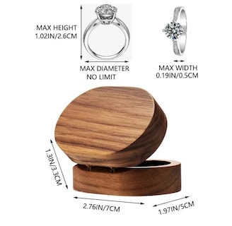 Foto 2 | Caja De Madera Nogal Para Un Anillos De Boda O Compromiso