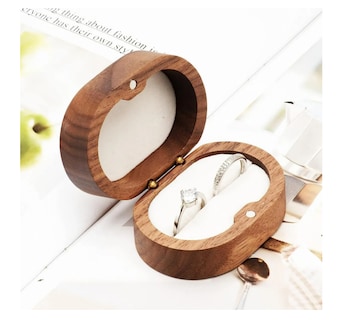Foto 4 | Caja De Madera Nogal Para Un Anillos De Boda O Compromiso