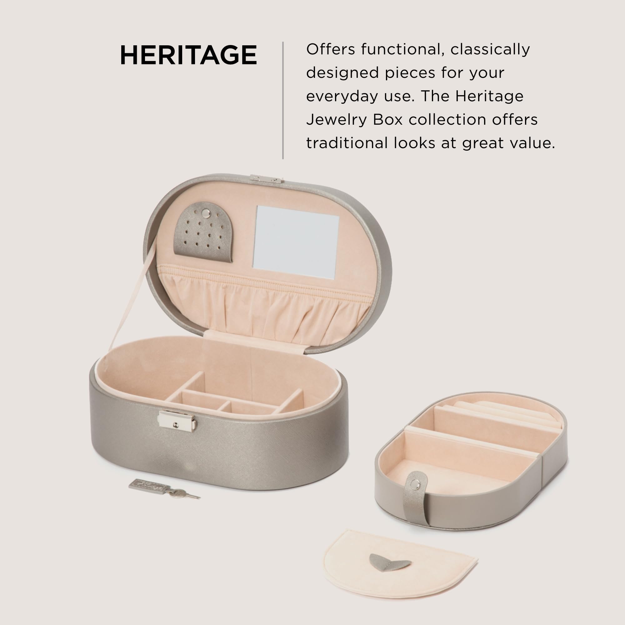 Foto 2 | Joyero Wolf Heritage Oval Chelsea Con Cerradura Y Llave - Venta Internacional.