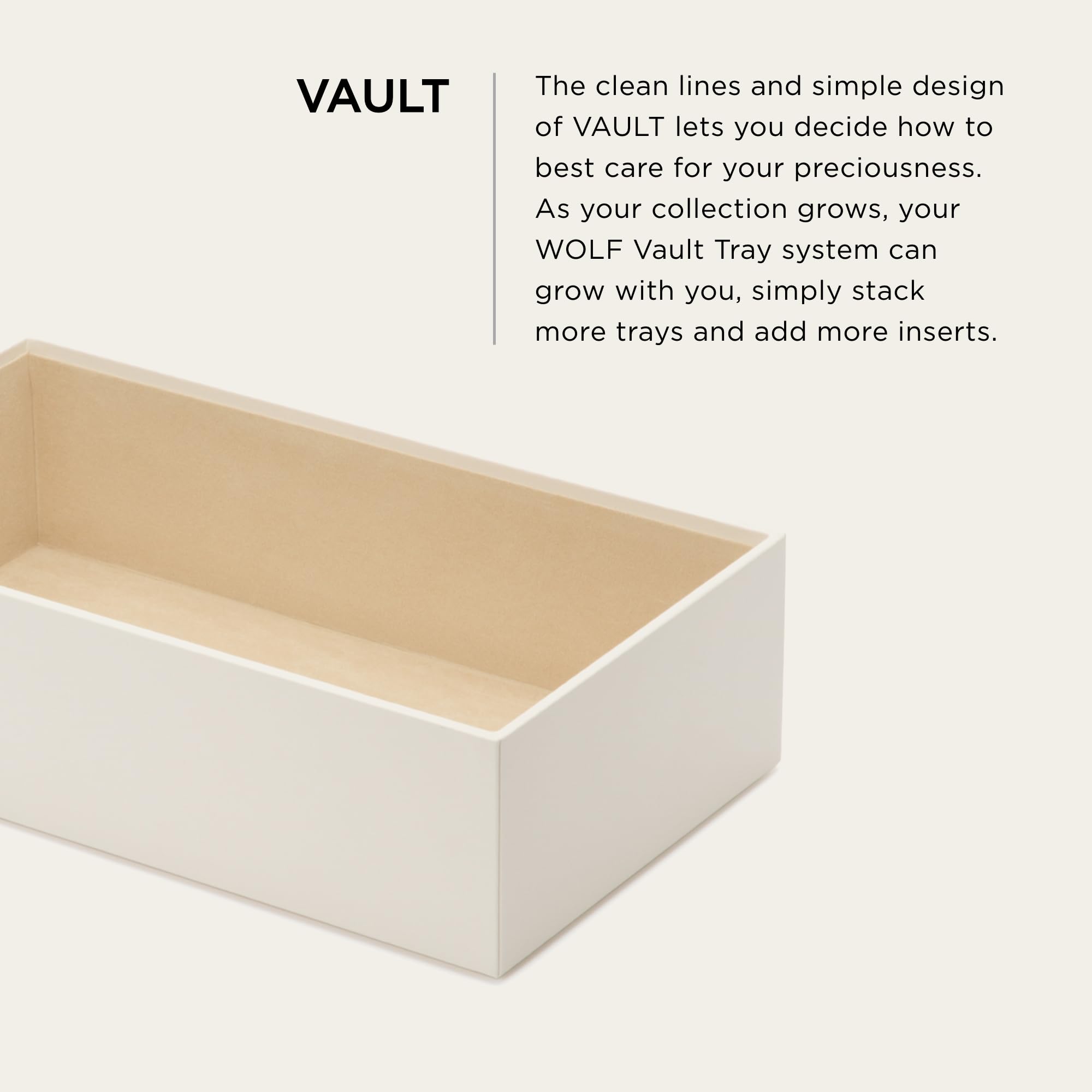 Foto 2 | Bandeja Vault Tray Wolf 4 Vault Deep De Piel Vegana  Color Marfil - Venta Internacional.