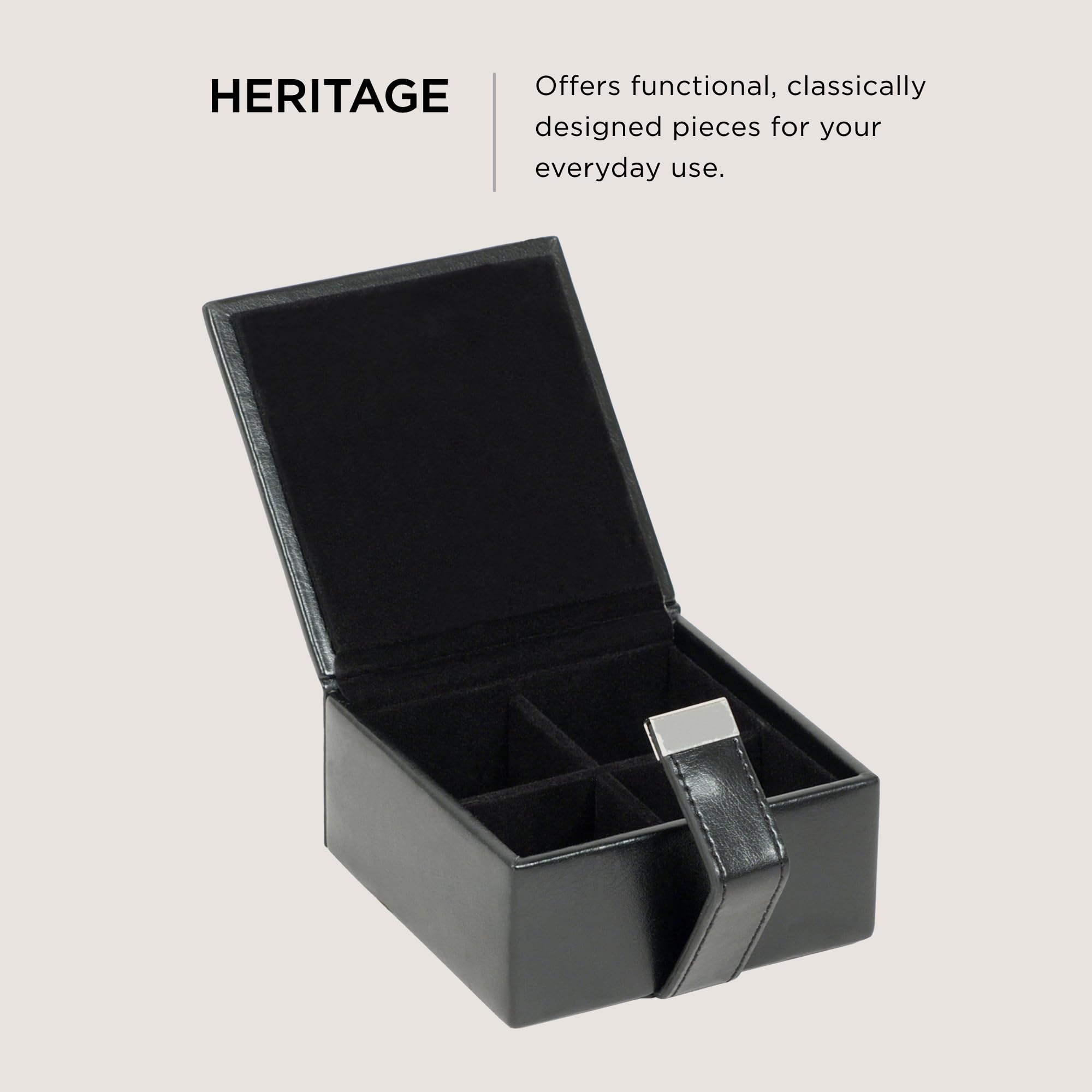 Foto 3 pulgar | Caja De Gemelos Wolf Heritage De 8 Piezas De Piel Sintética Negra - Venta Internacional.