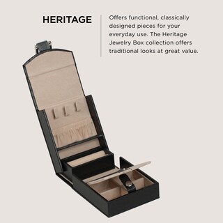 Foto 2 | Joyero Wolf Heritage Plegable Negro Con 3 Compartimentos - Venta Internacional.