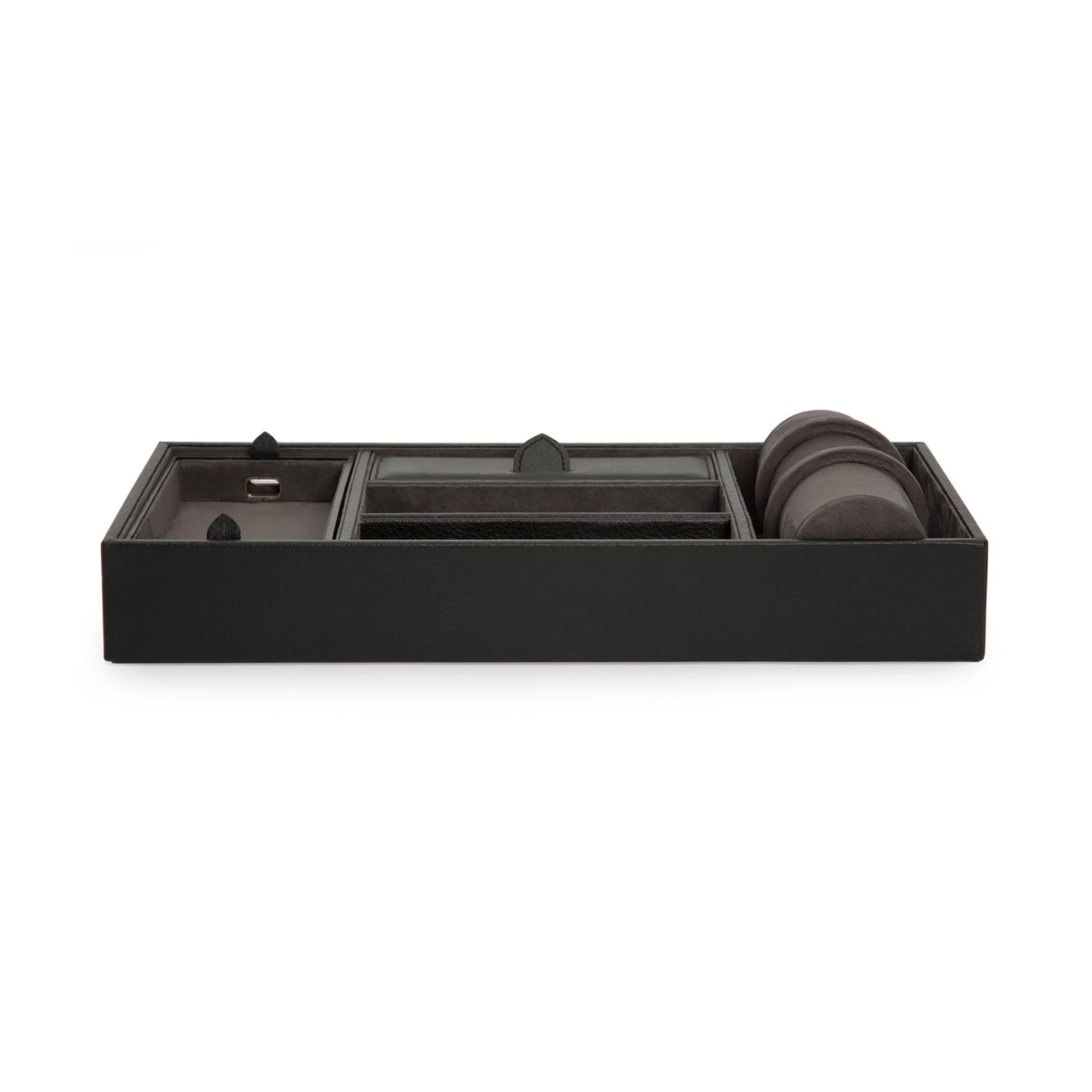 Foto 1 | Valet Tray Wolf Blake De Piel Negra Y Gris Con 5 Compartimentos - Venta Internacional.