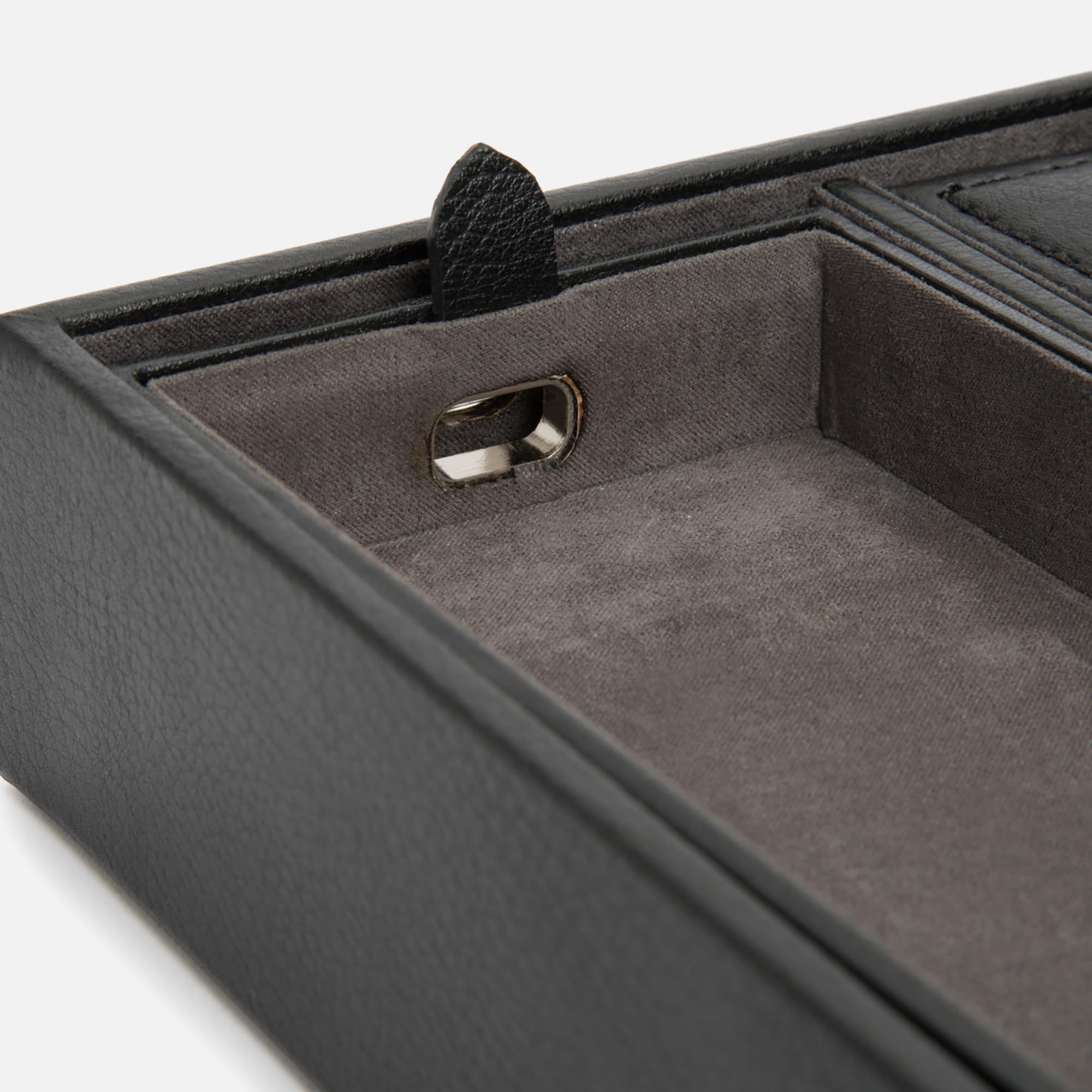 Foto 4 pulgar | Valet Tray Wolf Blake De Piel Negra Y Gris Con 5 Compartimentos - Venta Internacional.