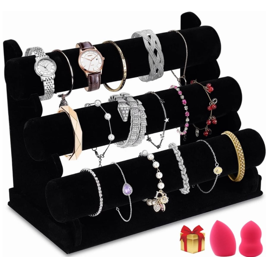 Exhibidor de Joyería Funbu 3 Niveles color Negro $532