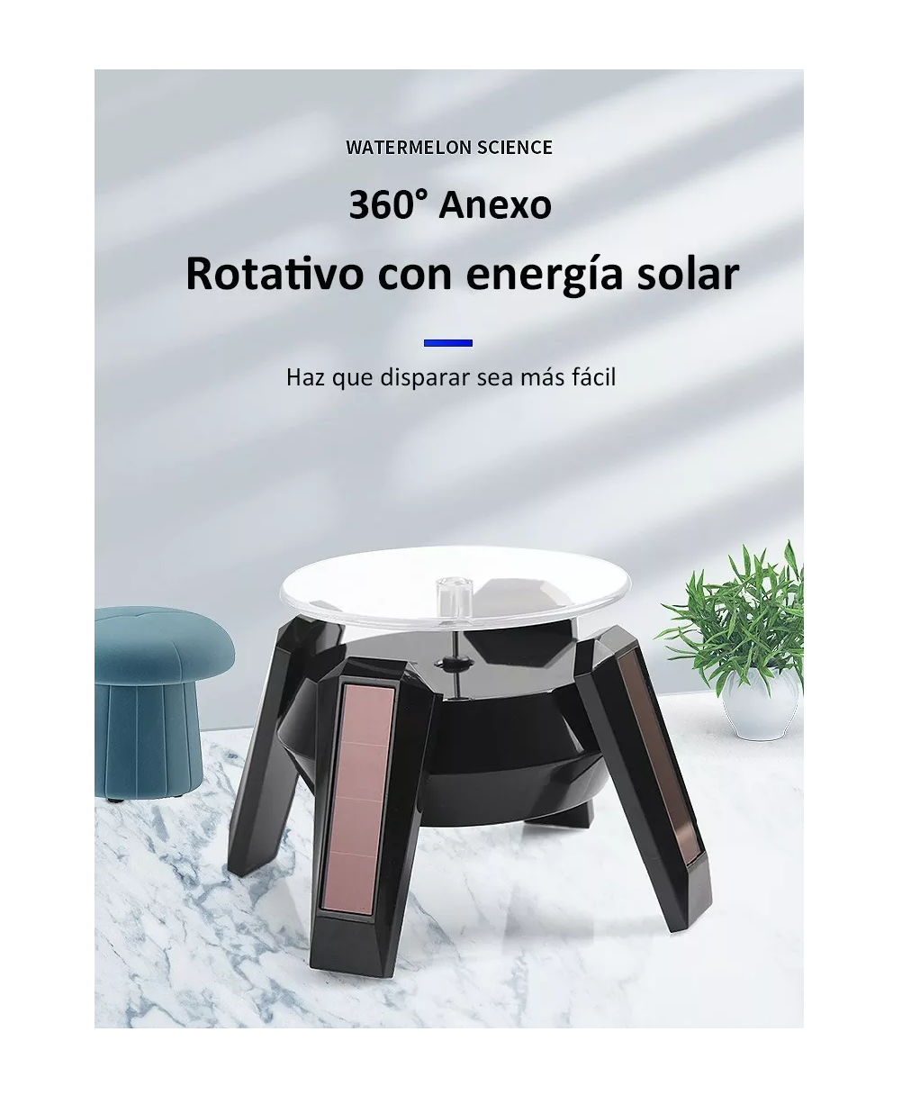 Foto 4 pulgar | Base Solar Giratoria para Adornos Belug color Negro