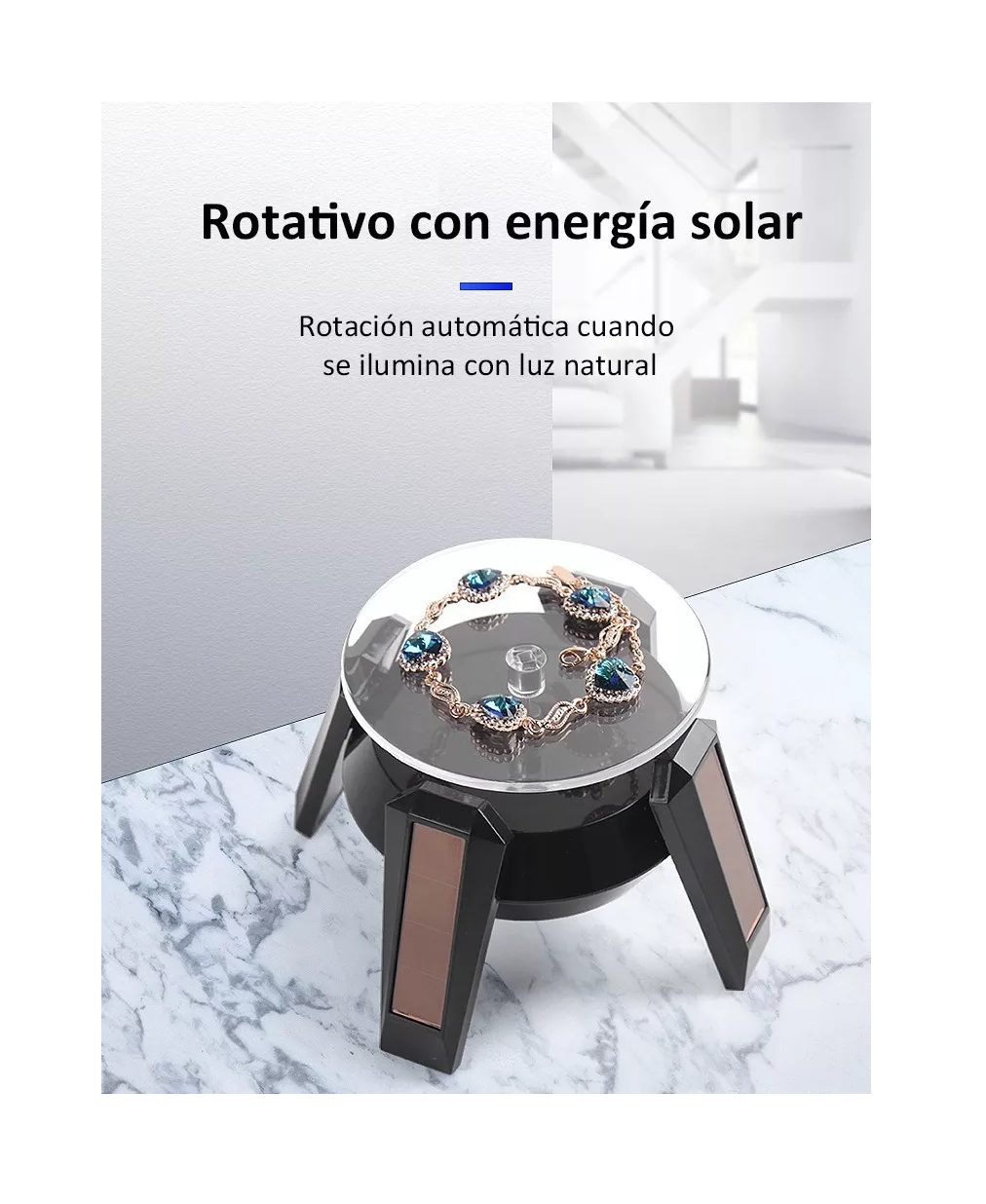 Foto 4 | Base Solar Giratoria para Adornos Belug color Negro