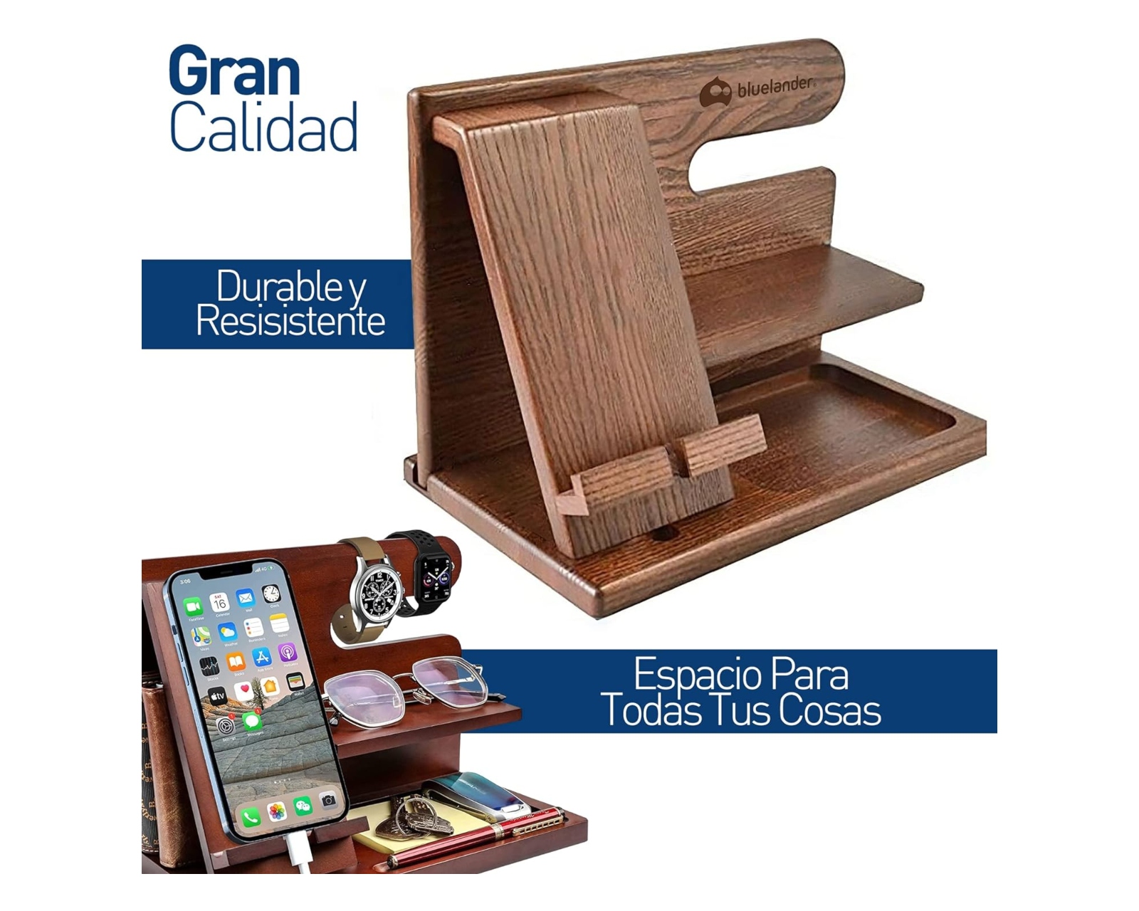 Foto 3 | Organizador para Celular Bluelander Marrón