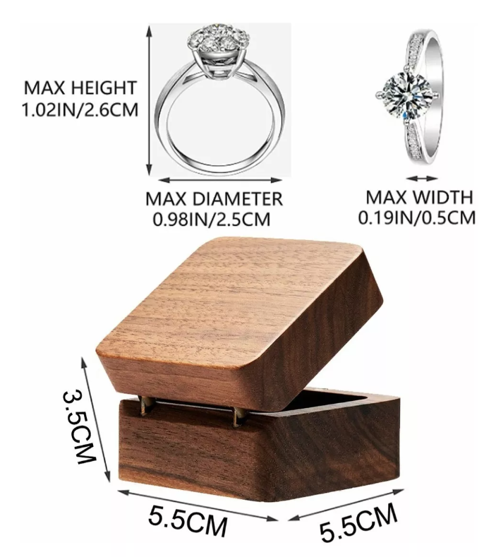 Foto 4 pulgar | Caja De Madera Xtellar Nogal Anillos Marrón
