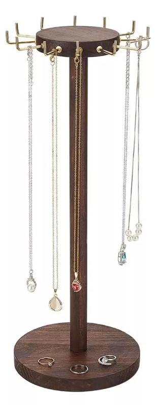 Expositor Xtellar  Collares Organizador De Madera Marrón