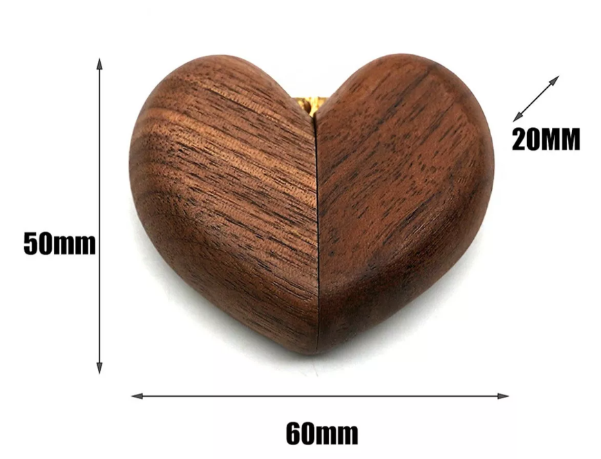 Foto 5 pulgar | Caja Corazón Xtellar De Madera Para Anillos Marron
