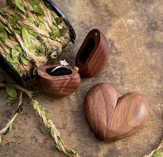 Foto 5 | Caja Corazón Xtellar De Madera Para Anillos Marron