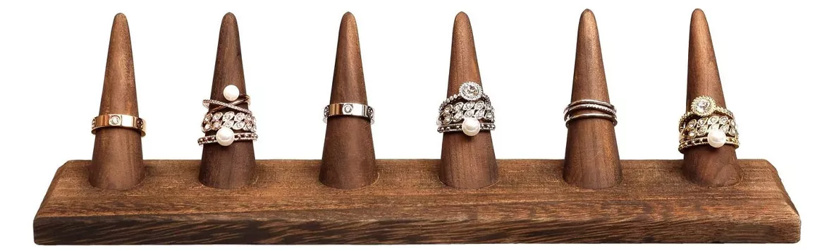 Foto 4 pulgar | Exhibidor De Madera Xtellar De Anillos Marron