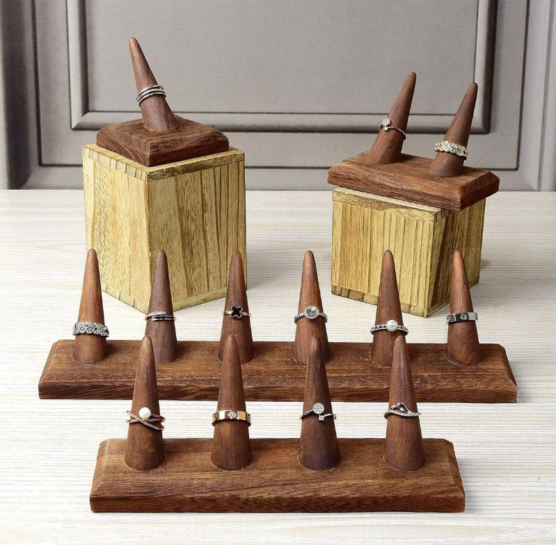 Foto 5 pulgar | Exhibidor De Madera Xtellar De Anillos Marron