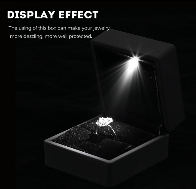 Foto 5 pulgar | Caja Xtellar De Anillo De Luz Led, Cajas Anillo De Compromiso Anillo De Luz Iluminado De Moda Caja De Exhibición De
