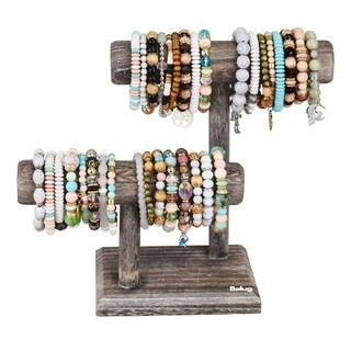 Foto 1 | Exhibidor De Madera Porta Pulsera/porta Reloj Belug Con 2 Niveles Gris