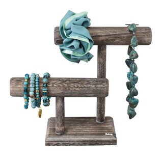 Foto 5 | Exhibidor De Madera Porta Pulsera/porta Reloj Belug Con 2 Niveles Gris