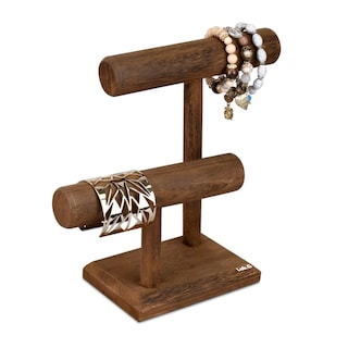 Foto 1 | Exhibidor De Madera Porta Pulsera/porta Reloj Lab.g Con 2 Niveles Cafe