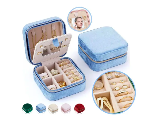 Foto 2 pulgar | Alhajero Xtellar Mini Caja Joyero Con Espejo Portátil Viaje