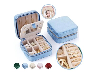 Foto 1 | Alhajero Xtellar Mini Caja Joyero Con Espejo Portátil Viaje