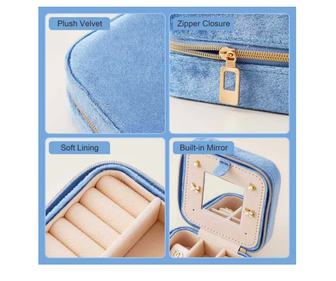 Foto 3 pulgar | Alhajero Xtellar Mini Caja Joyero Con Espejo Portátil Viaje