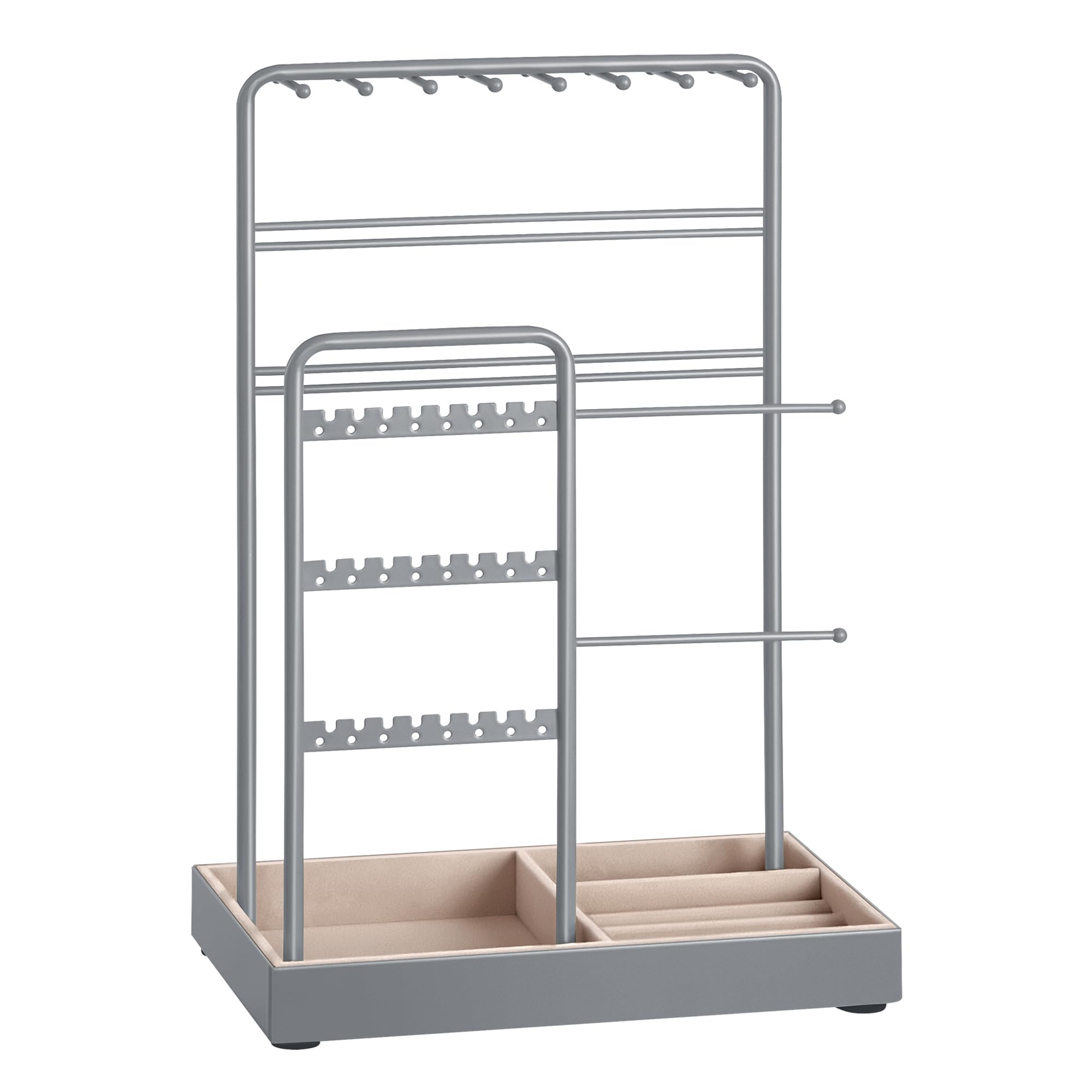 Foto 1 | Soporte Para Joyas Songmics Bandeja De Terciopelo Con Marco De Metal Gris Tórtola - Venta Internacional.