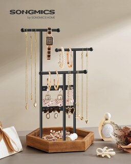 Foto 2 | Soporte Para Joyas Songmics 4 Zonas Independientes Negro/marrón Ujjs03cb - Venta Internacional.
