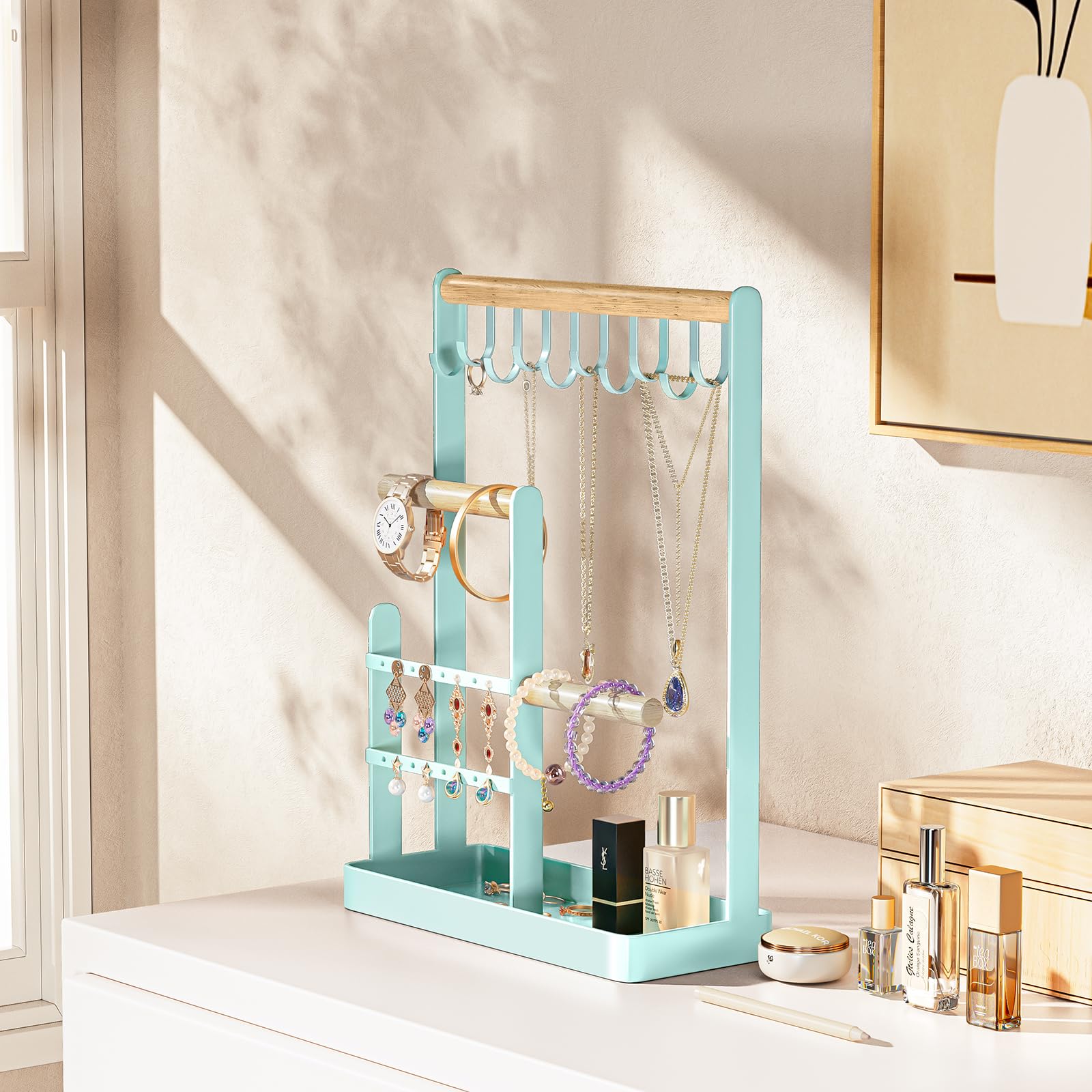 Foto 7 | Soporte Organizador De Joyas Procase Para Collares, 4 Niveles, Azul - Venta Internacional.