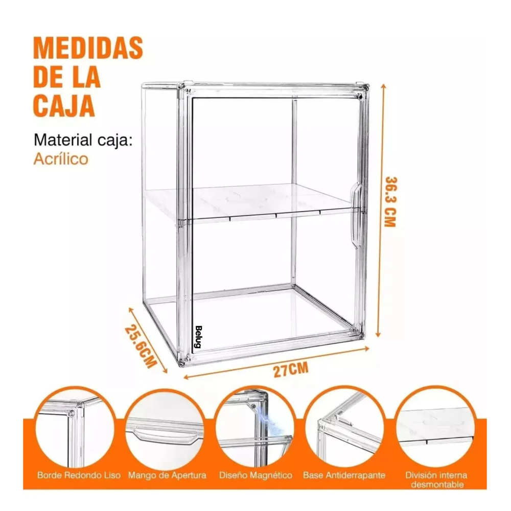 Foto 4 pulgar | Caja De Exhibición Acrílico Organizadora Belug  Transparente 1pz