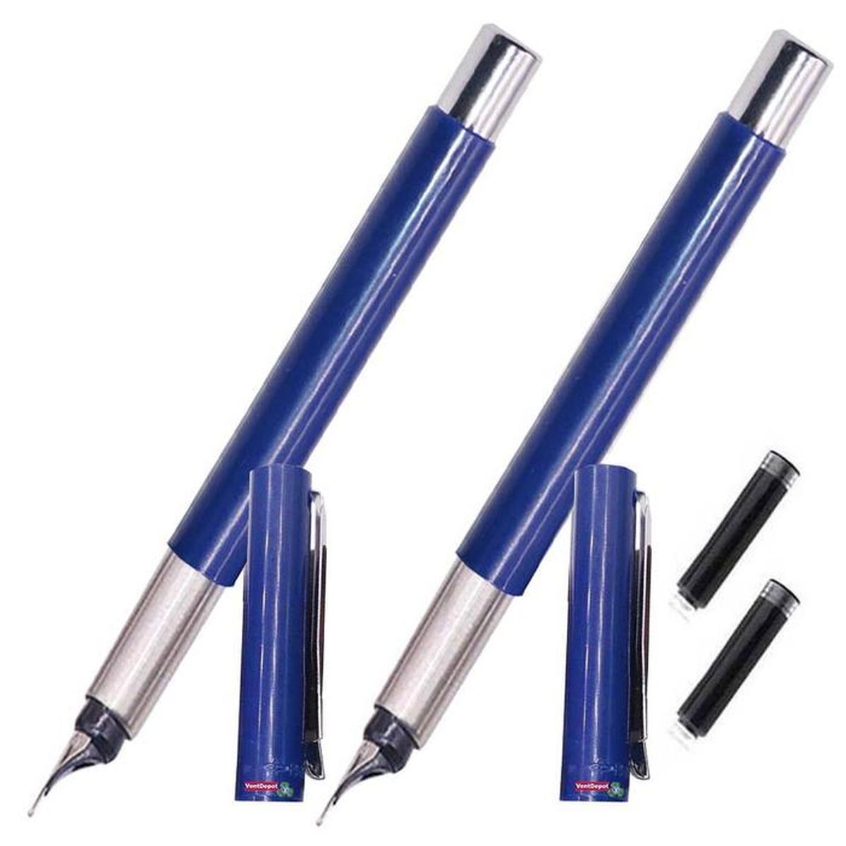 Pluma Punta Fina High Monaco Mxsbw-002  2 piezas Color Azul Tinta Negra