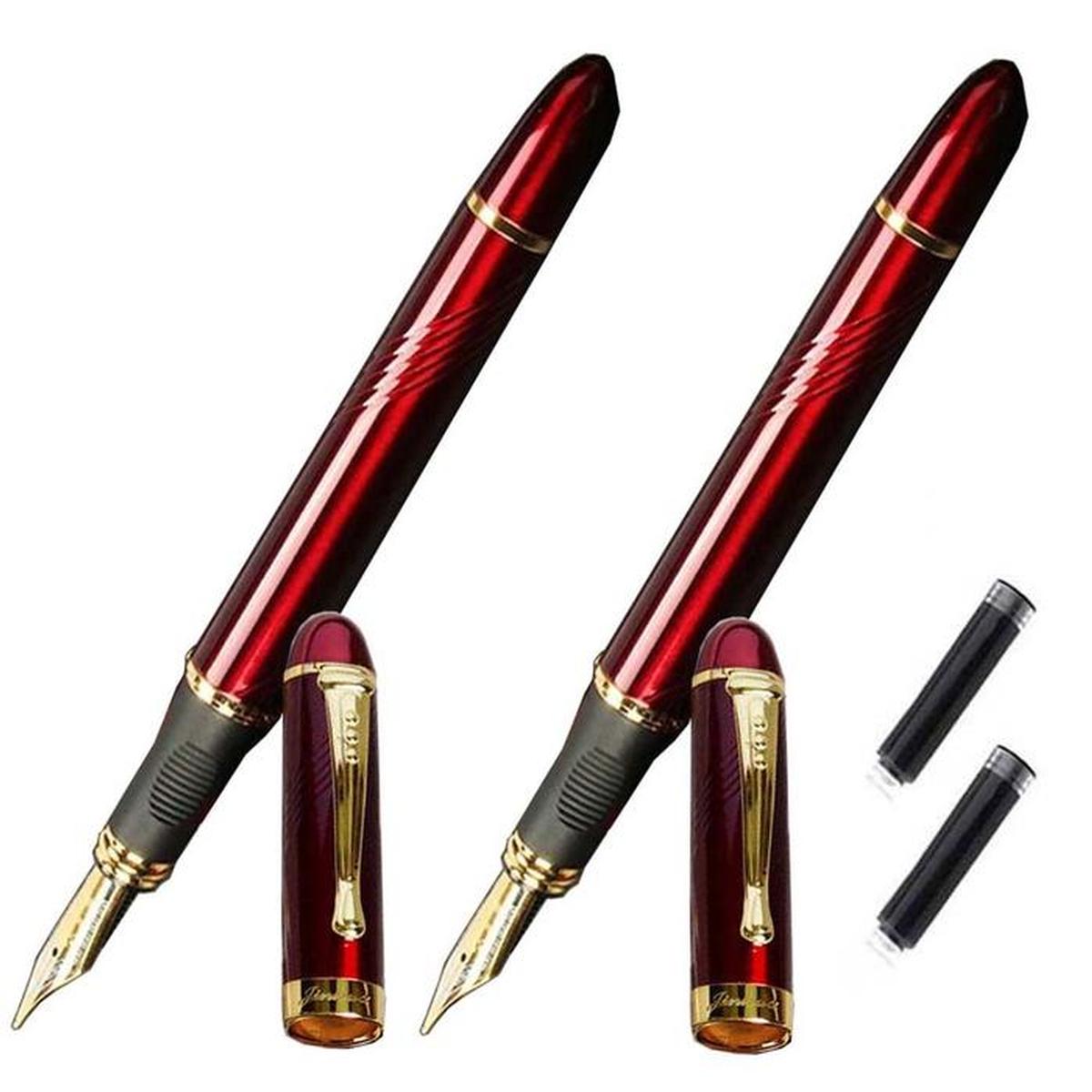 Plumas Tipo Fuente High Mónaco Mxrer-002 2 PZAS color Rojo Tinta Negra