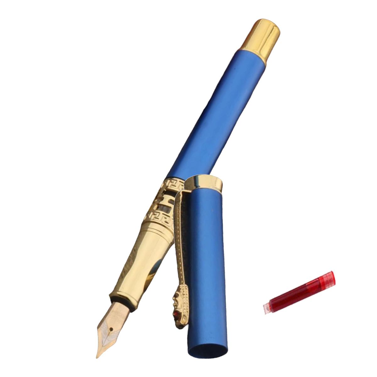 Pluma Tipo Fuente High Mónaco Mxbgd-009 Azul con Tinta Roja