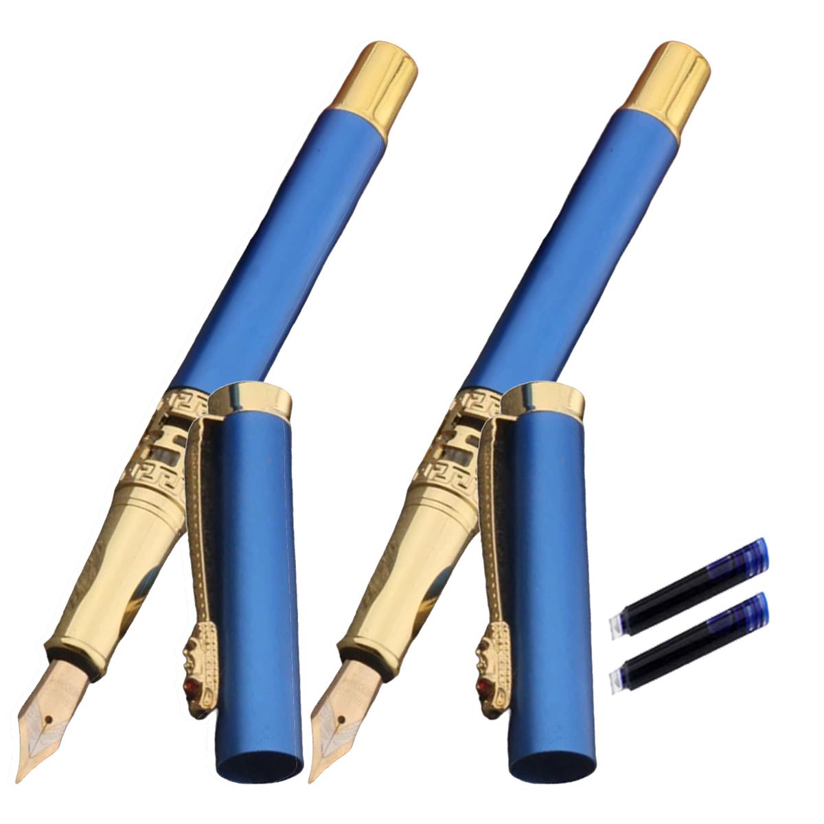 Bolígrafo Fuente Premium High Mónaco Mxbgd-006 2 PZAS color Azul Tinta Azul