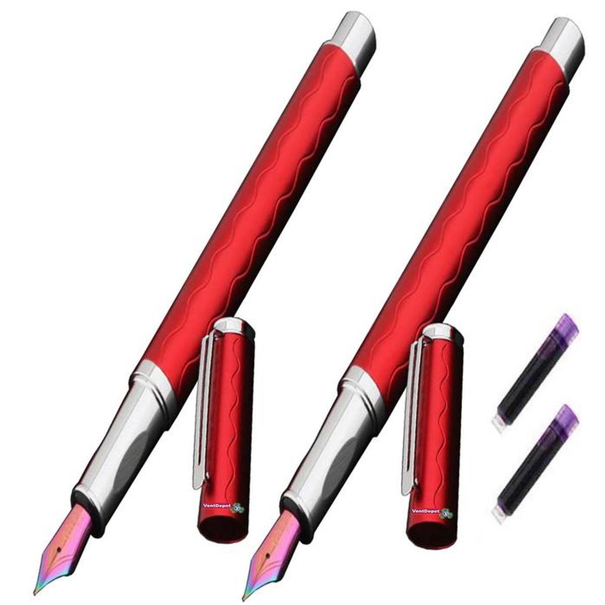 Bolígrafos Tipo Fuente Rendimiento High Mónaco Mxdse-004 2 PZAS color Rojo Tinta Morada