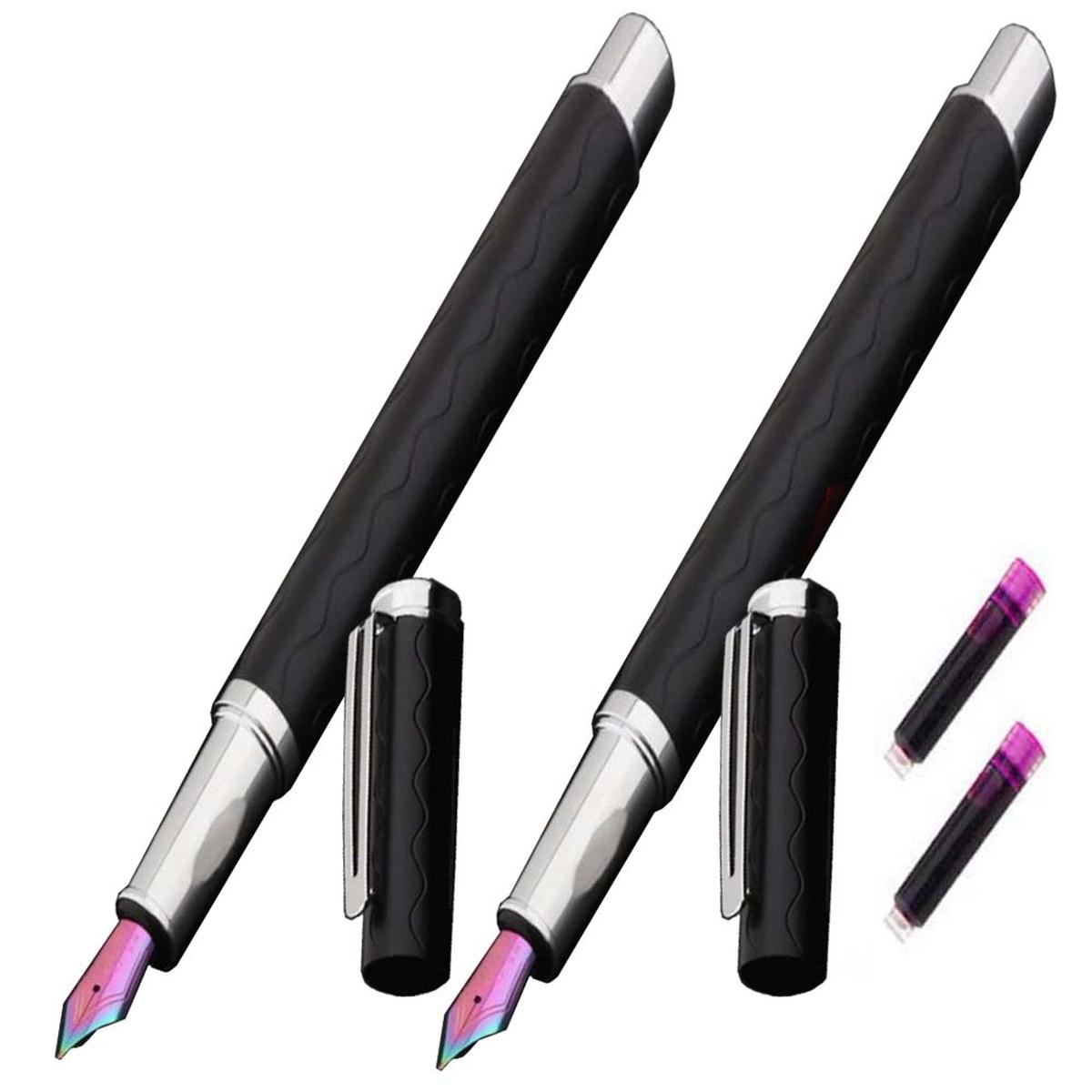 Foto 1 | Pluma Fuente Rellenable High Monaco Mxsib-018 2piezas color Negro con 2 Tintas color Rosa