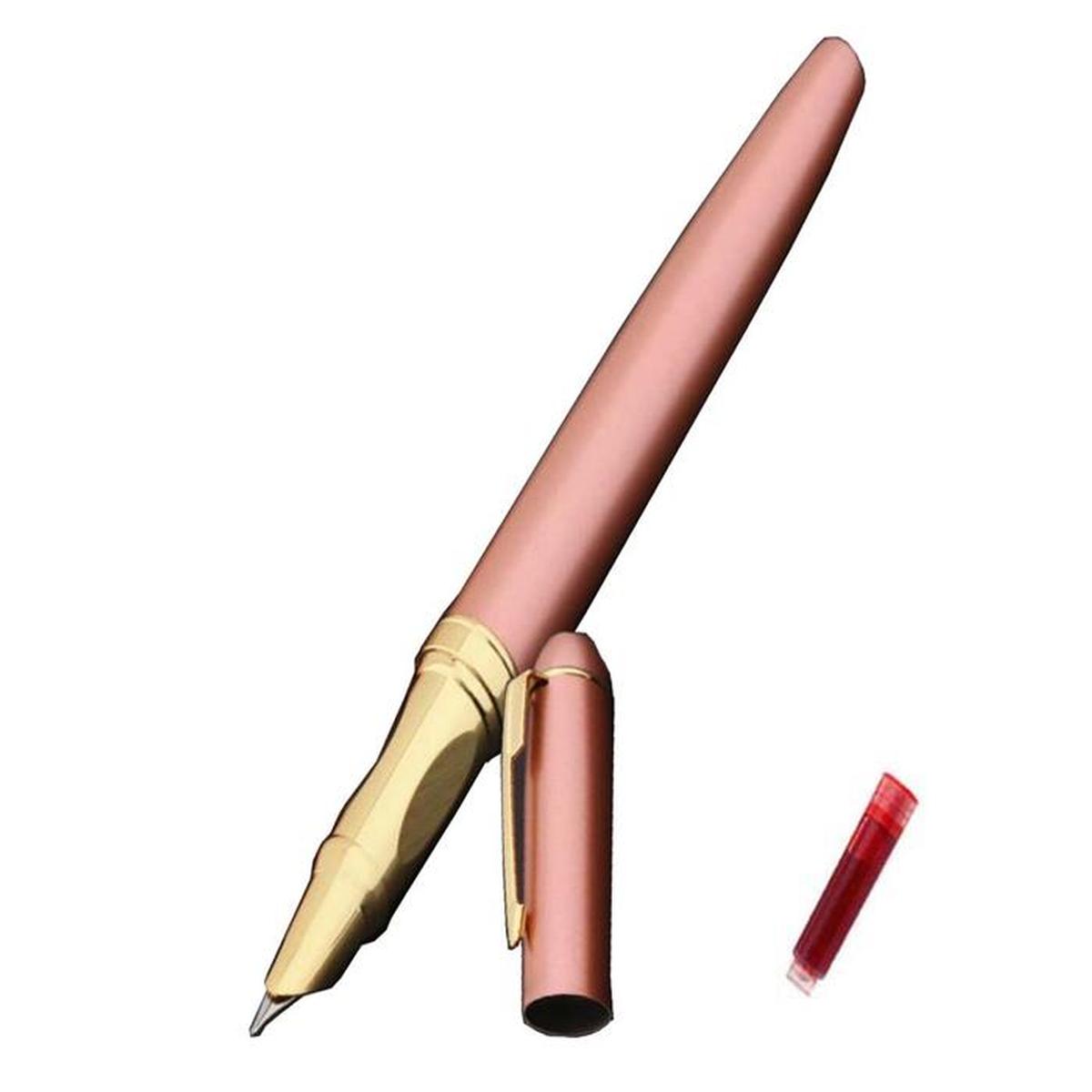 Bolígrafo Tipo Fuente de Fácil Uso High Mónaco Mxlro-009 1 PZA color Dorado Tinta Roja