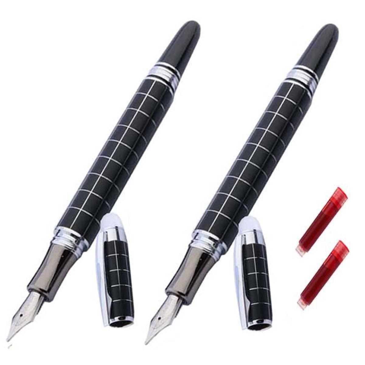 Bolígrafo Fuente Para Colegio High Monaco Mxbky-010 2piezas color Negro con 2 Tintas Roja